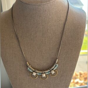 Stella & Dot Wanderer necklace silver gold accents on silver chain bohemian
